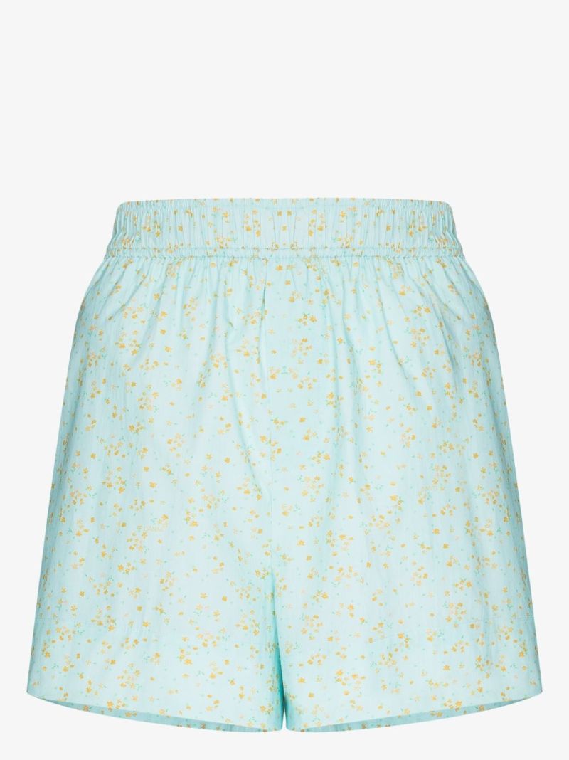 Blue Floral Organic Cotton Shorts