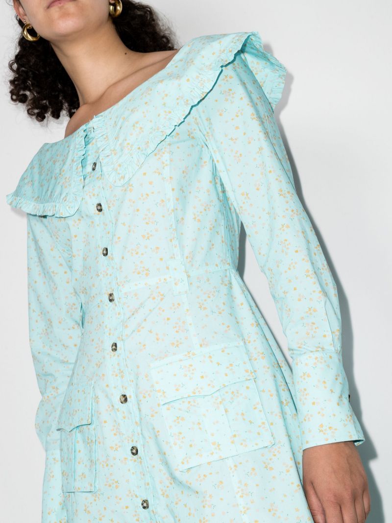 Blue Floral Print Organic Cotton Dress