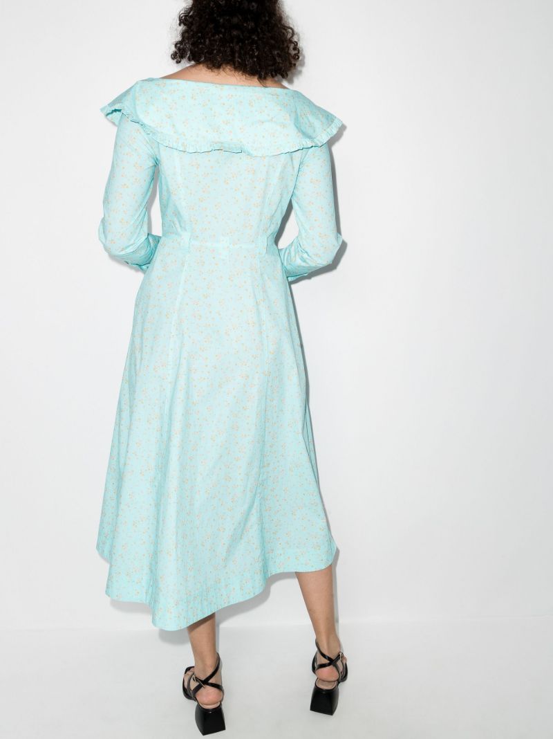 Blue Floral Print Organic Cotton Dress