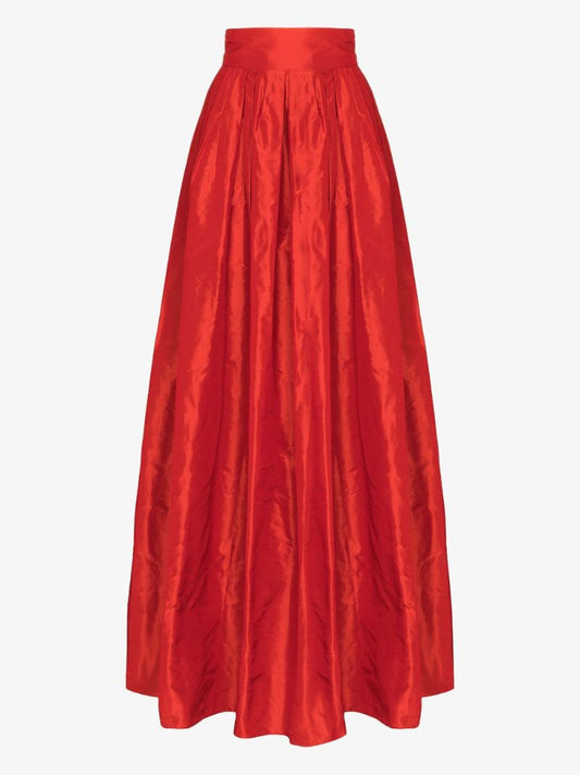 Draped Silk Maxi Skirt