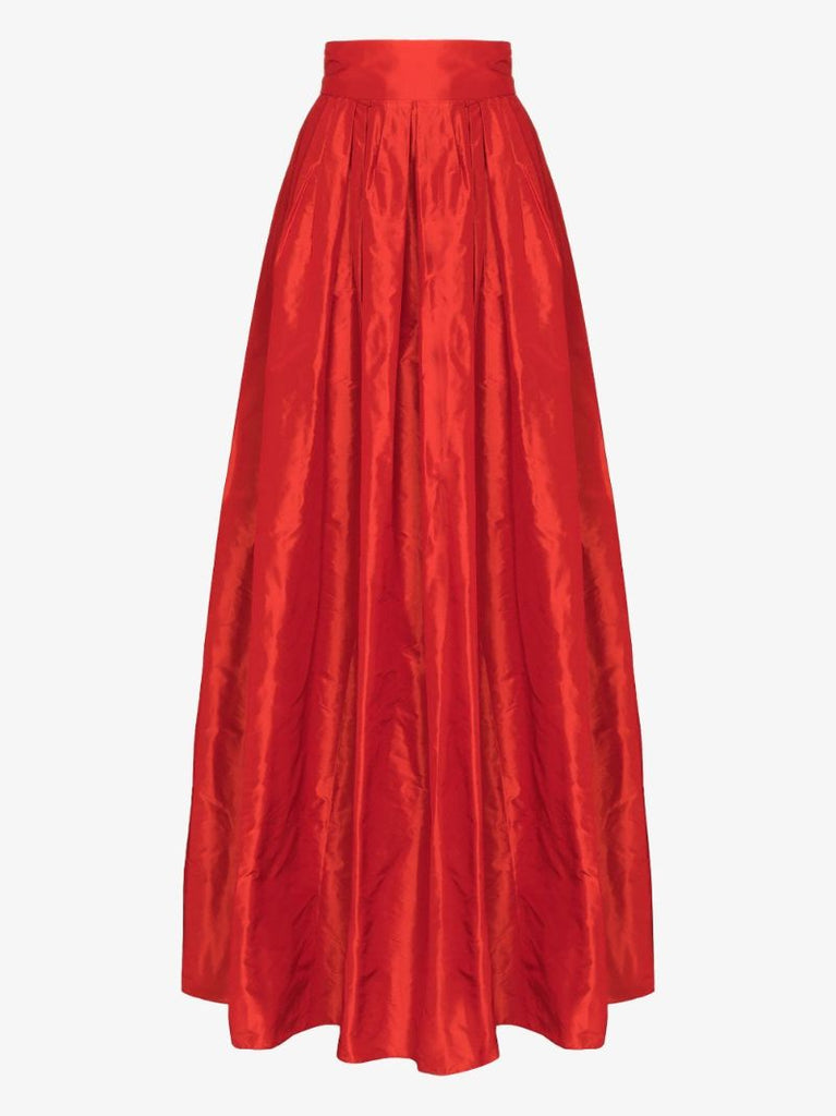 Draped Silk Maxi Skirt