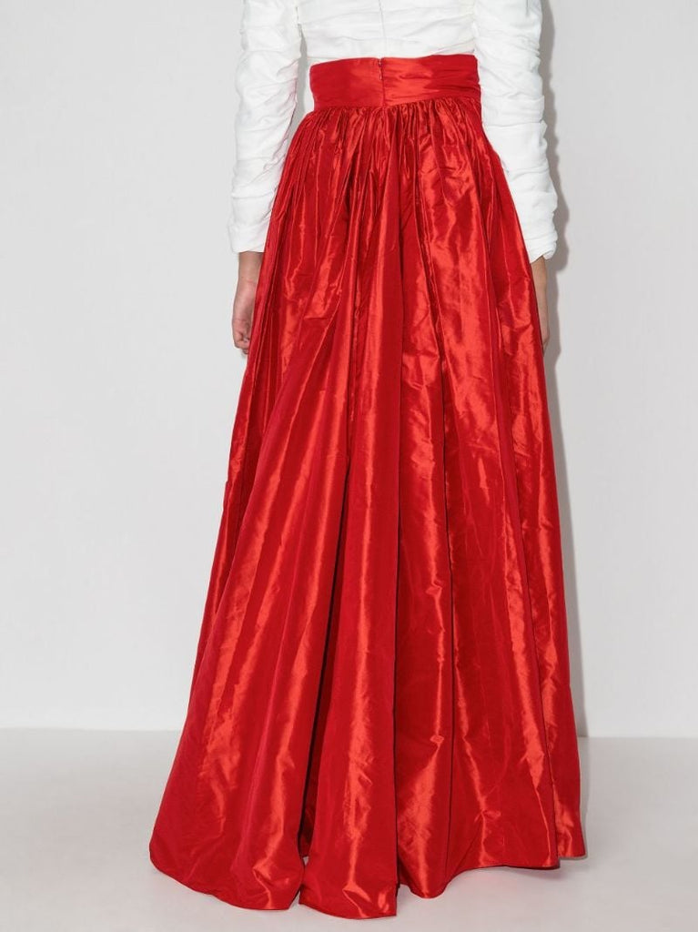 Draped Silk Maxi Skirt