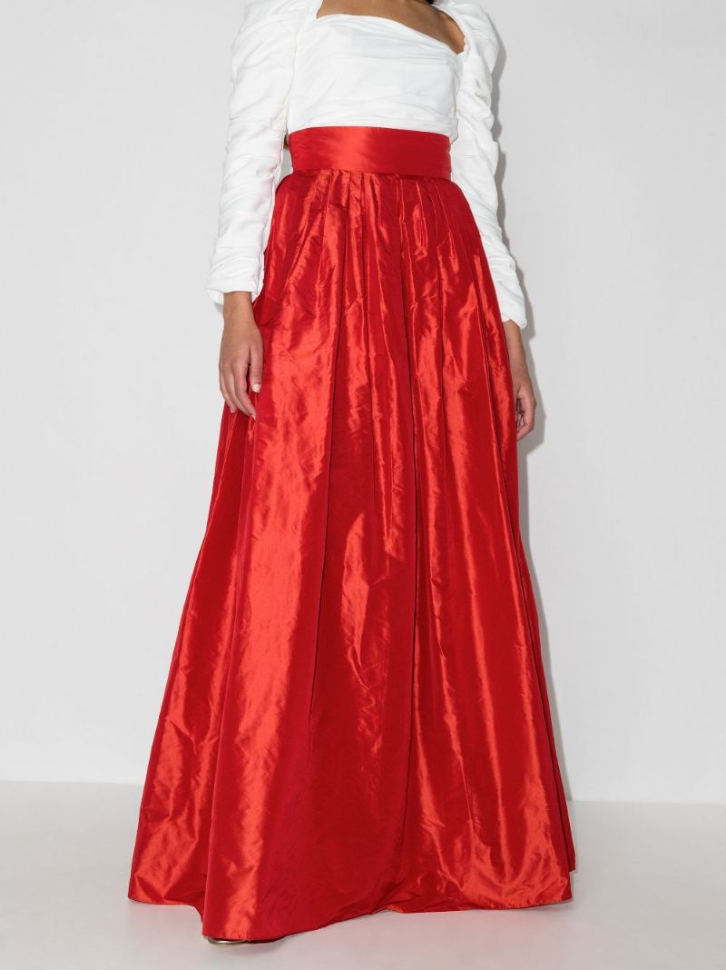 Draped Silk Maxi Skirt