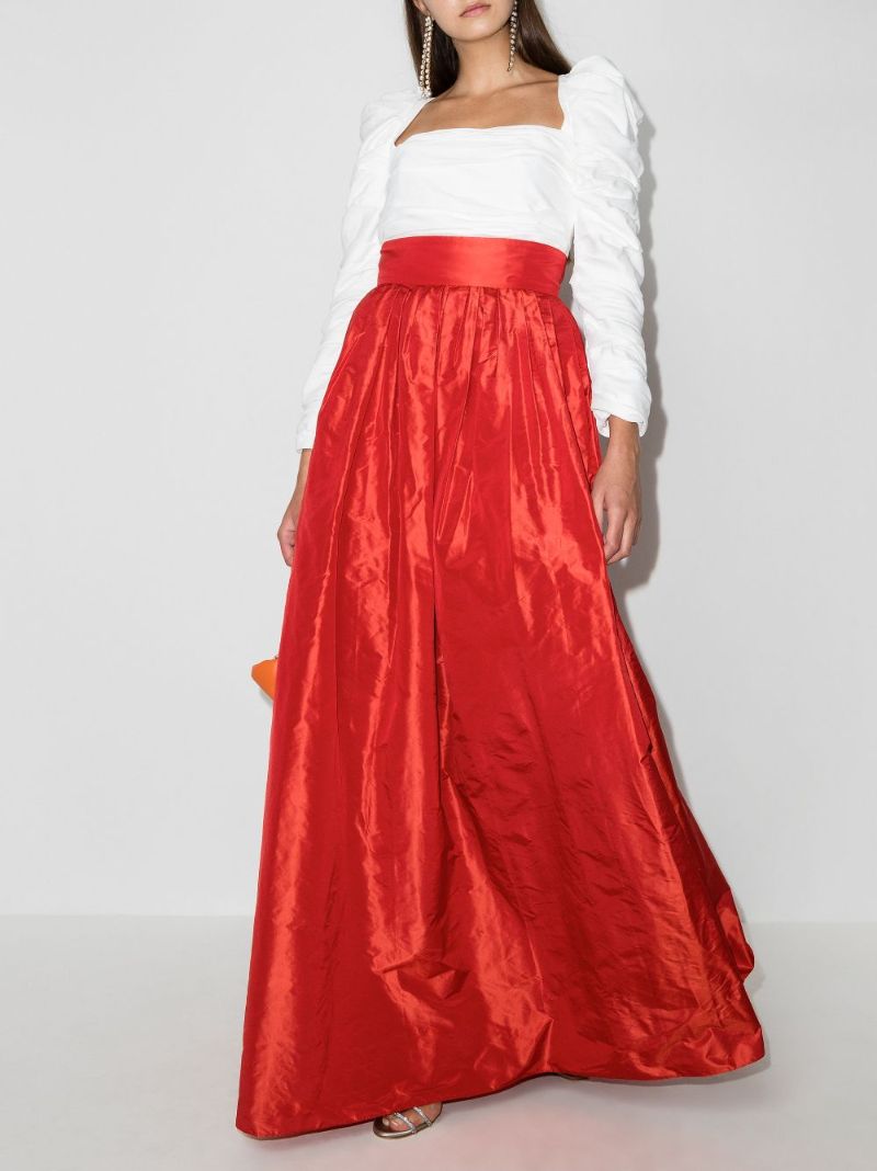 Draped Silk Maxi Skirt