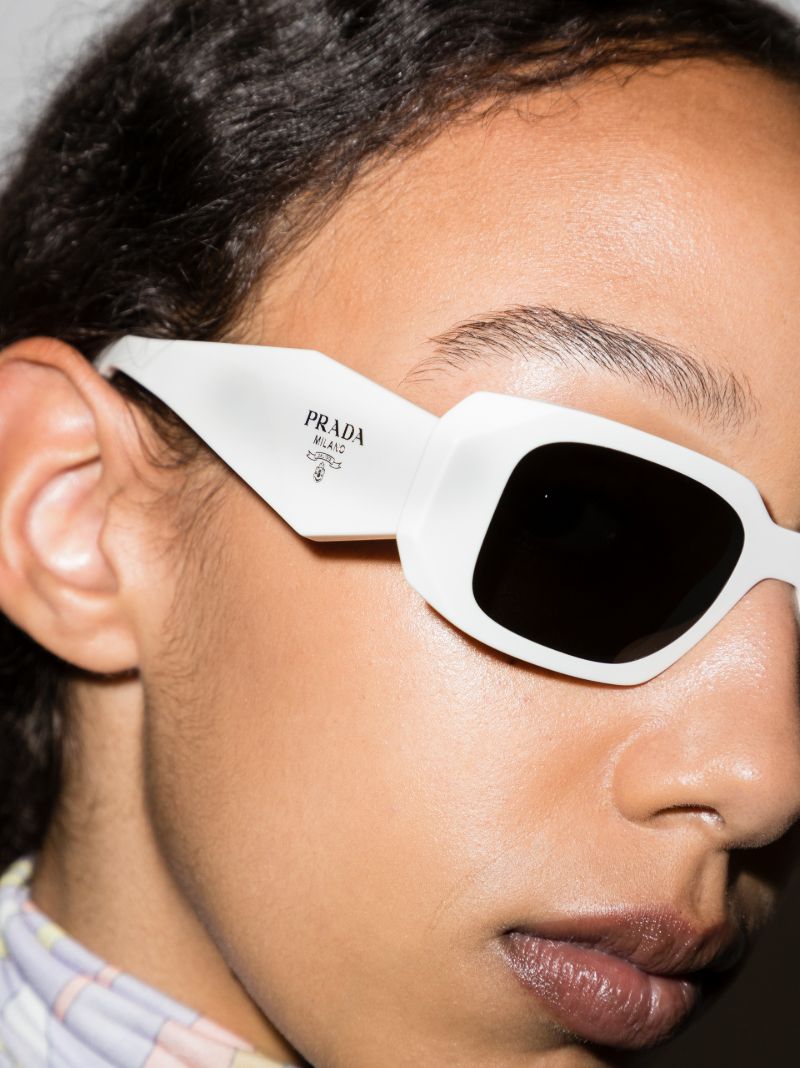 White Rectangle Frame Sunglasses