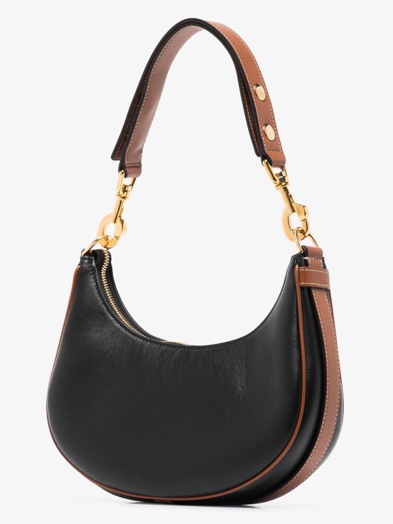 Black Ava Medium Leather Shoulder Bag