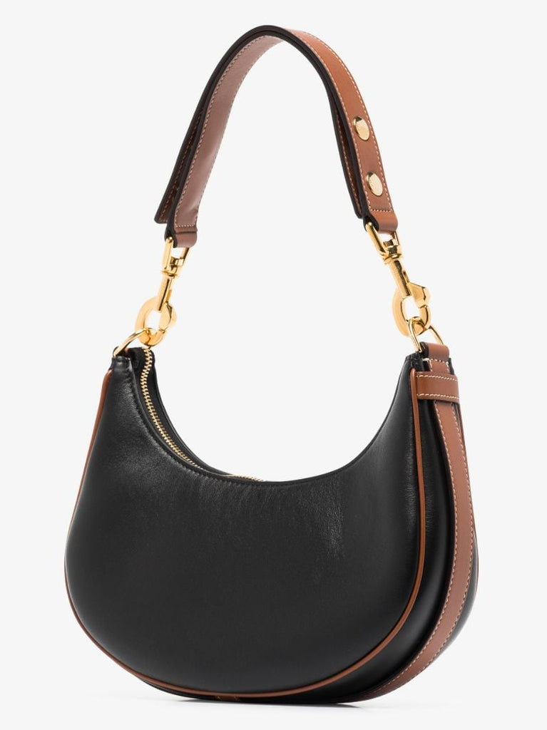 Black Ava Medium Leather Shoulder Bag