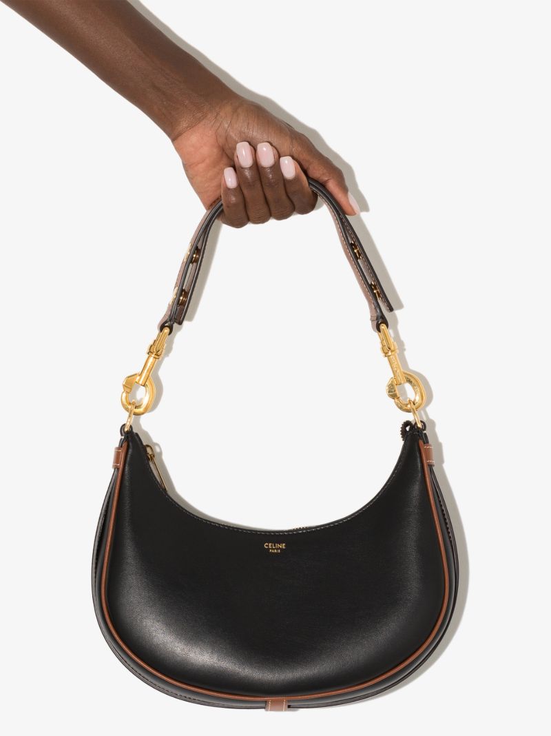 Black Ava Medium Leather Shoulder Bag