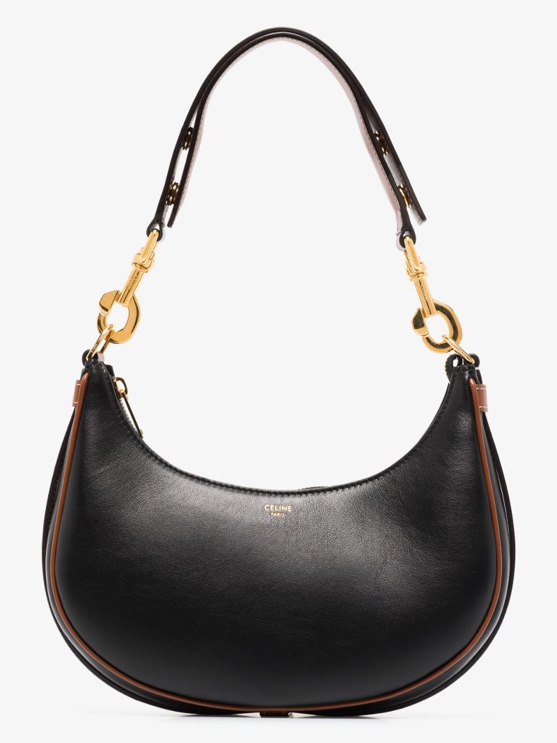 Black Ava Medium Leather Shoulder Bag