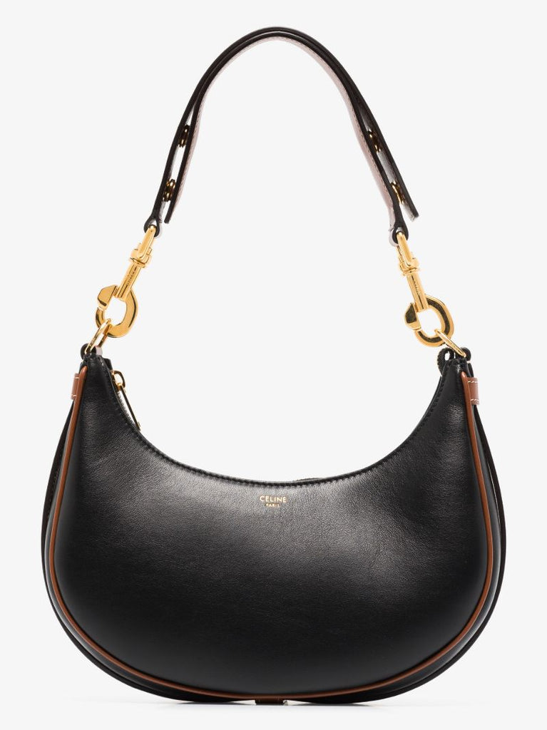 Black Ava Medium Leather Shoulder Bag