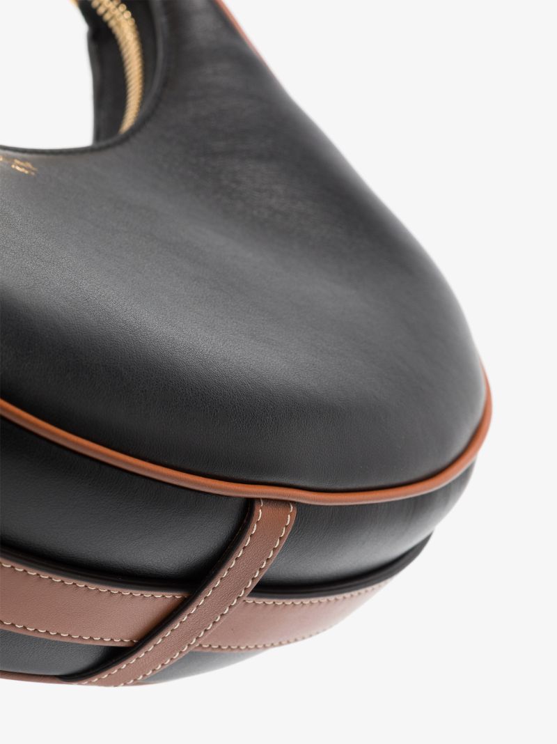 Black Ava Medium Leather Shoulder Bag