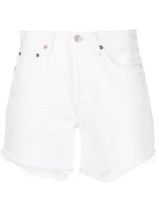White Parker Distressed Denim Shorts