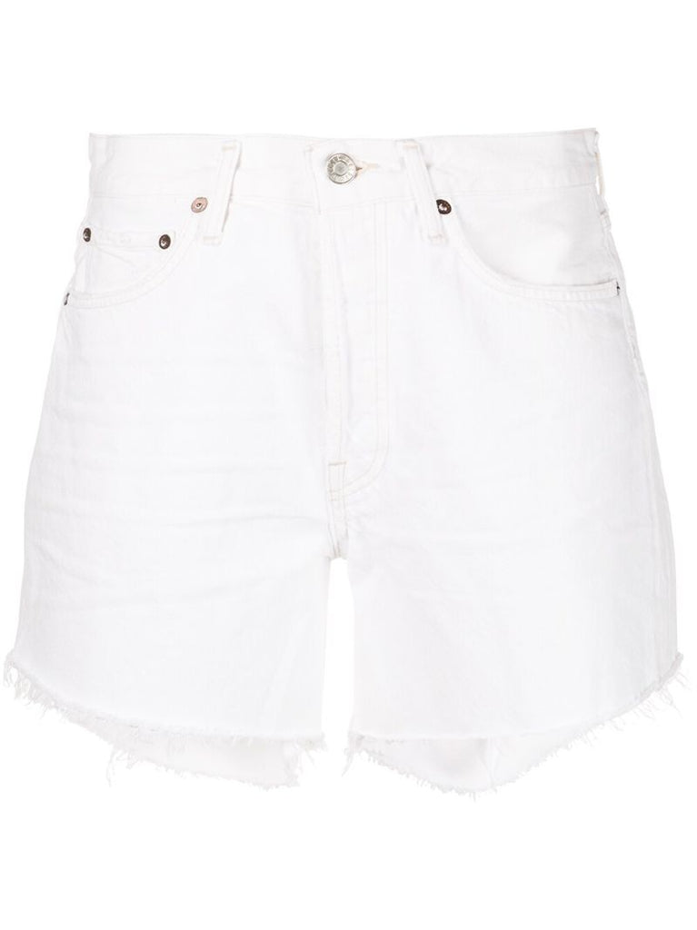 White Parker Distressed Denim Shorts