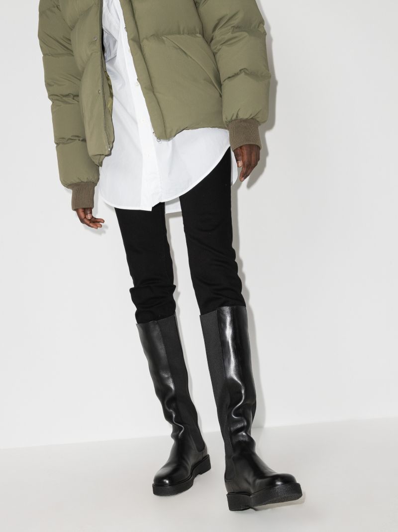 Black Palamino Knee-high Leather Chelsea Boots