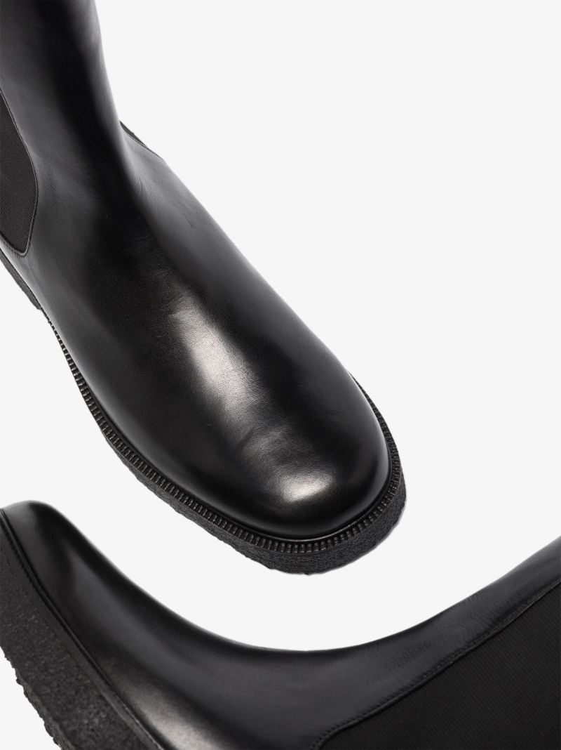Black Palamino Knee-high Leather Chelsea Boots