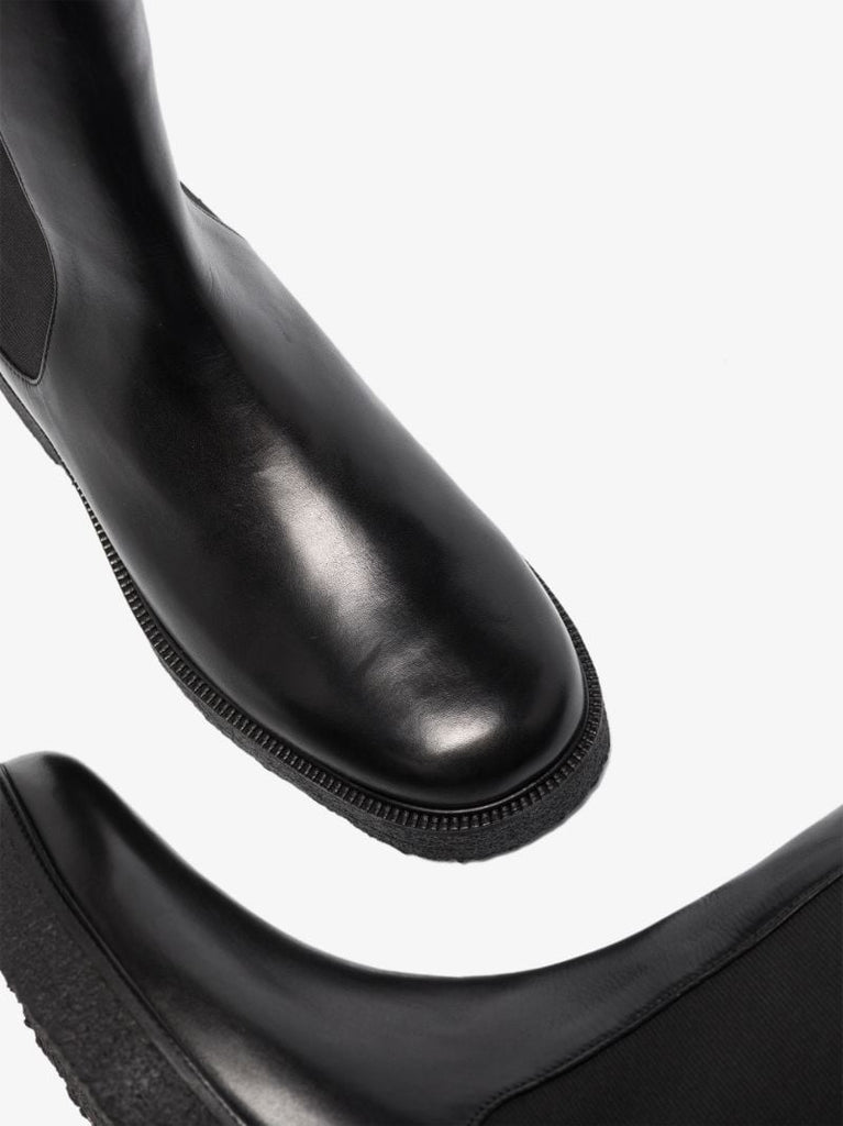 Black Palamino Knee-high Leather Chelsea Boots
