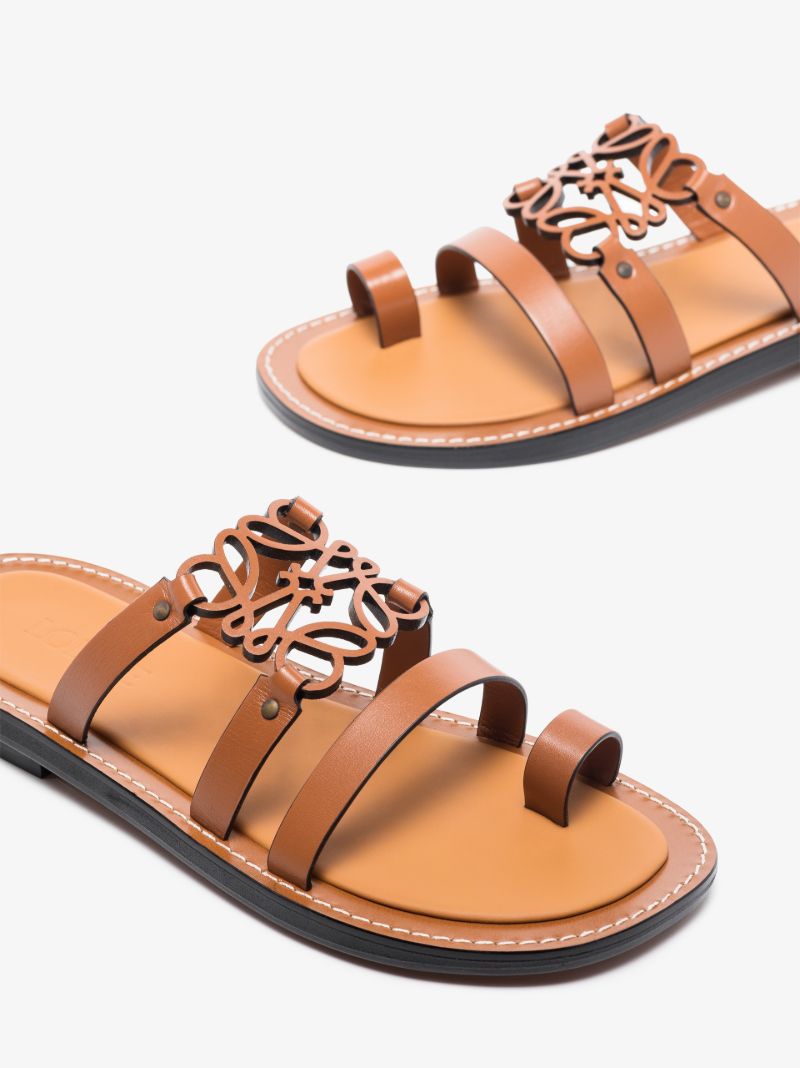 Brown Anagram Leather Sandals