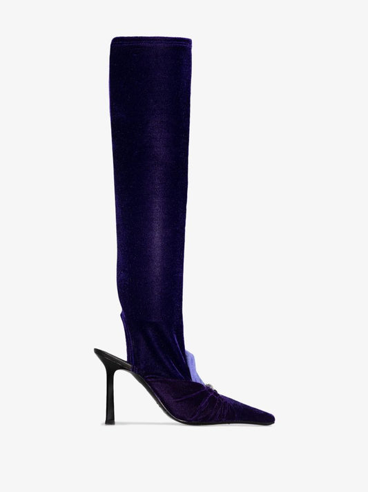Purple 95 Velvet Knee-high Boots