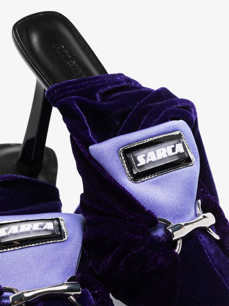 Purple 95 Velvet Knee-high Boots
