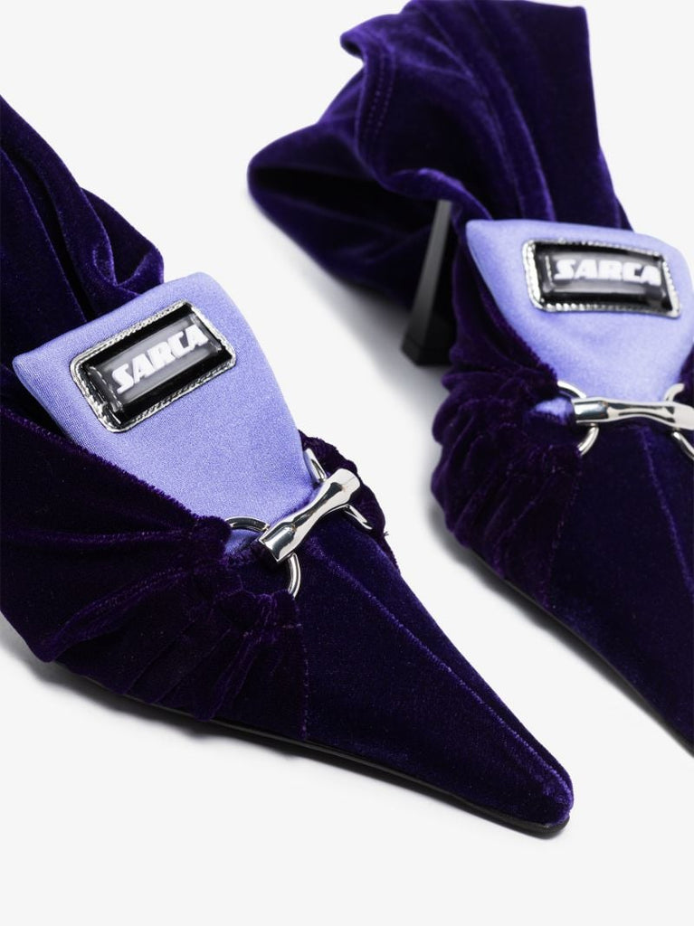 Purple 95 Velvet Knee-high Boots