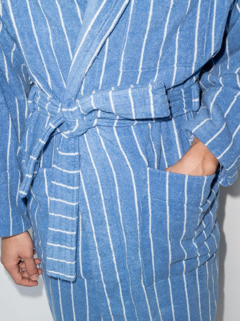 Stripe Organic Terry Cotton Bathrobe