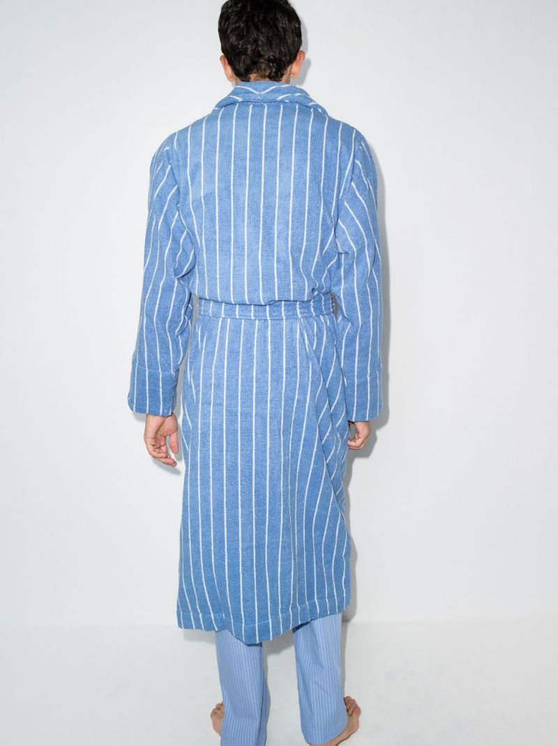Stripe Organic Terry Cotton Bathrobe