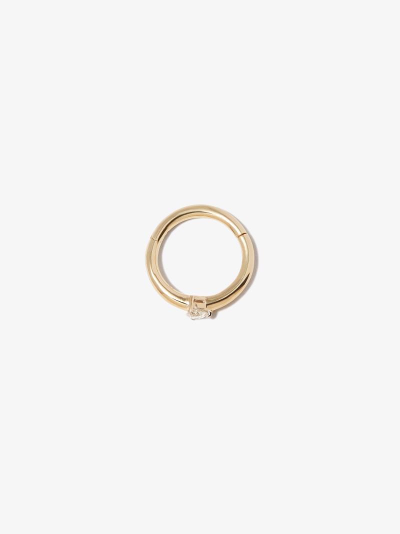9k Yellow Gold Diamond Huggie Hoop Earring