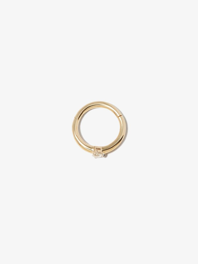 9k Yellow Gold Diamond Huggie Hoop Earring