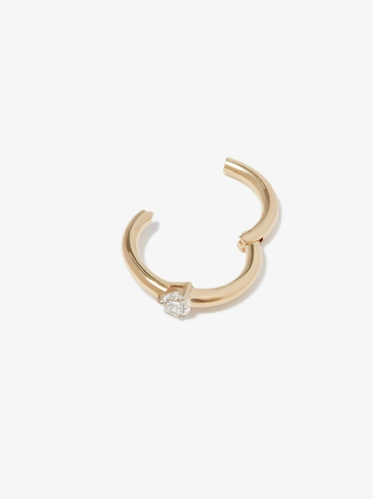 9k Yellow Gold Diamond Huggie Hoop Earring