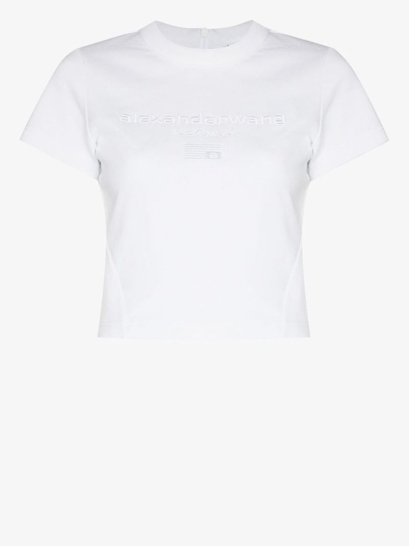 Logo-embroidered Cropped T-shirt