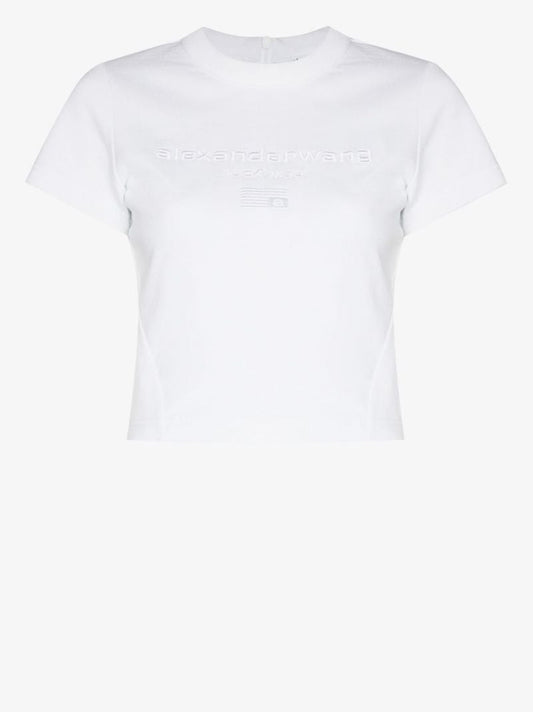 Logo-embroidered Cropped T-shirt