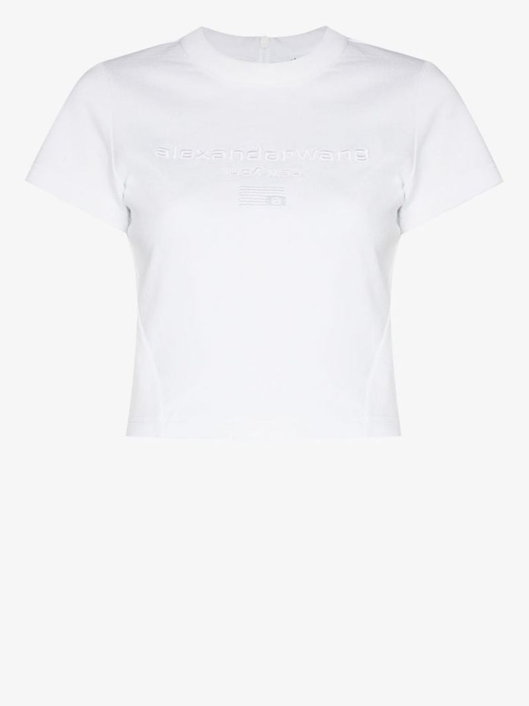 Logo-embroidered Cropped T-shirt
