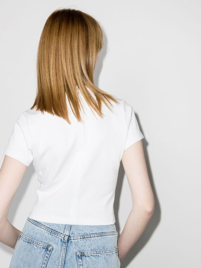 Logo-embroidered Cropped T-shirt