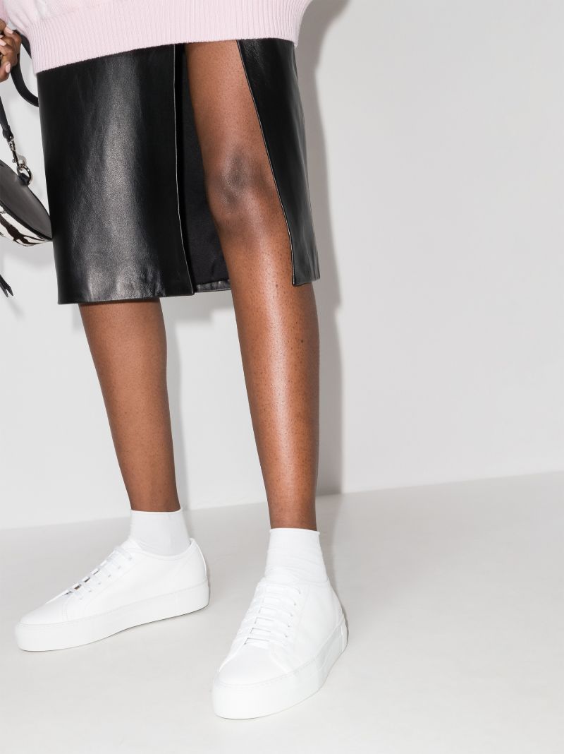 White Tournament Leather Low Top Sneakers