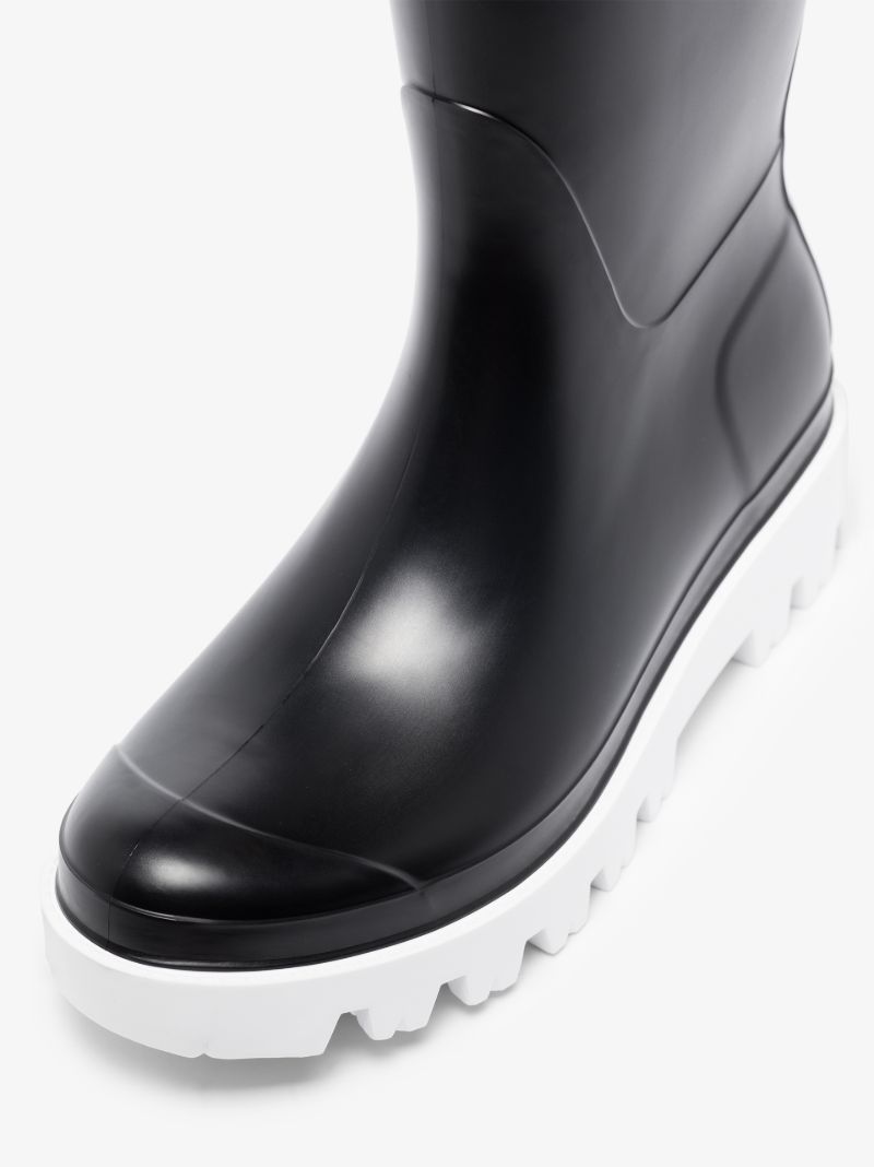 Black and White Knee-high Wellington Boots