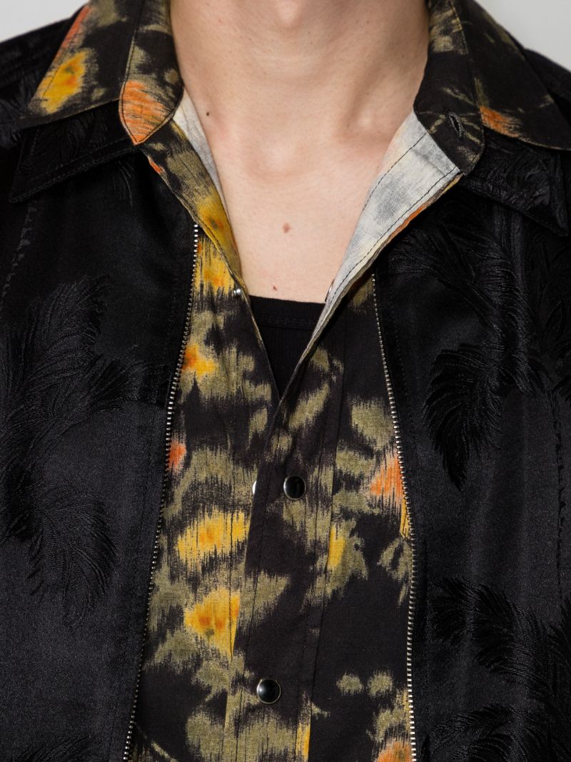 Black Floral Print Short Sleeve Shirt