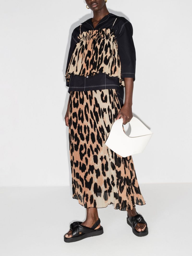 Leopard Print Pleated Camisole