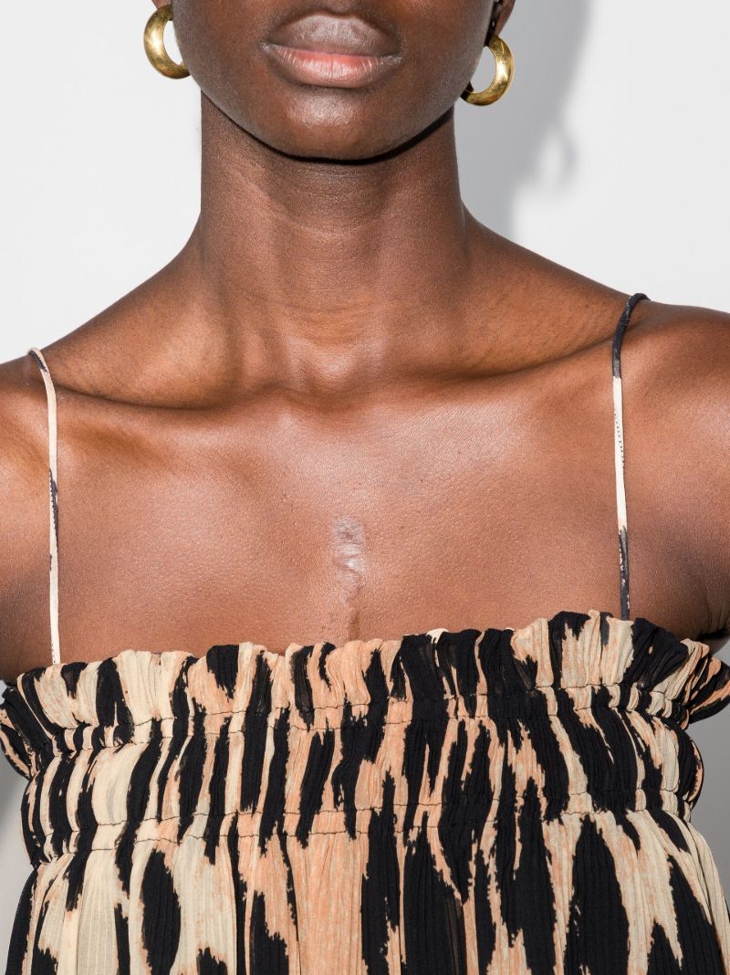 Leopard Print Pleated Camisole
