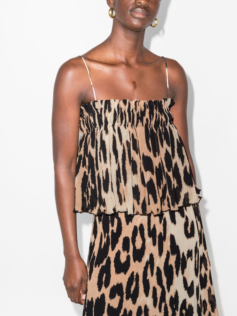 Leopard Print Pleated Camisole