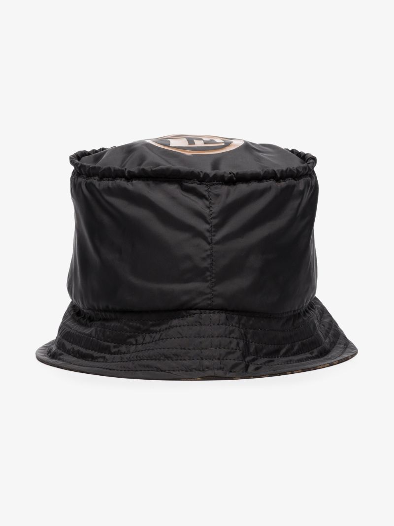 Black Reversible Ff Logo Print Bucket Hat