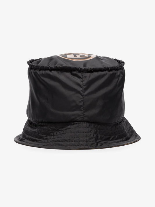 Black Reversible Ff Logo Print Bucket Hat