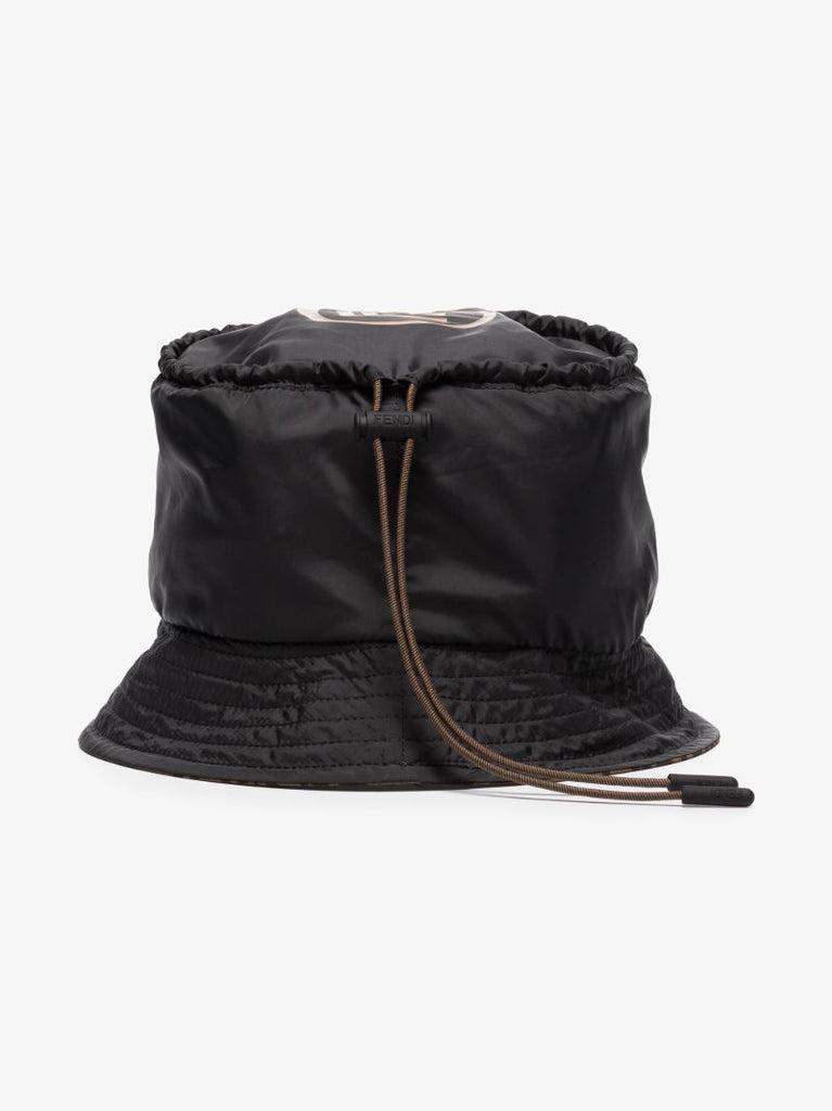 Black Reversible Ff Logo Print Bucket Hat