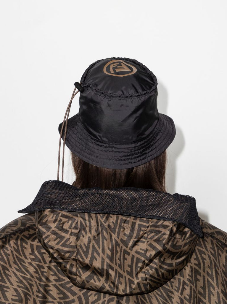 Black Reversible Ff Logo Print Bucket Hat