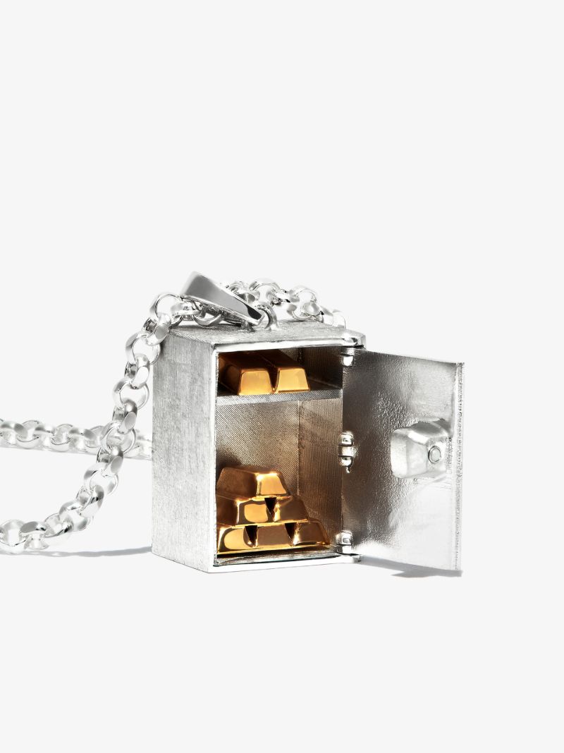 Sterling Silver Bullion Safe Pendant Necklace