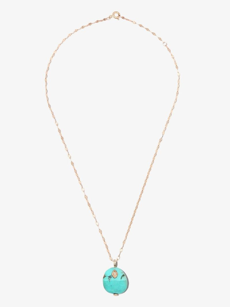 9k Yellow Gold Arles Turquoise Diamond Necklace
