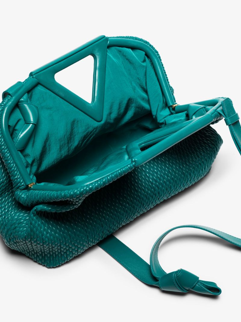 Green Point Medium Leather Top Handle Bag