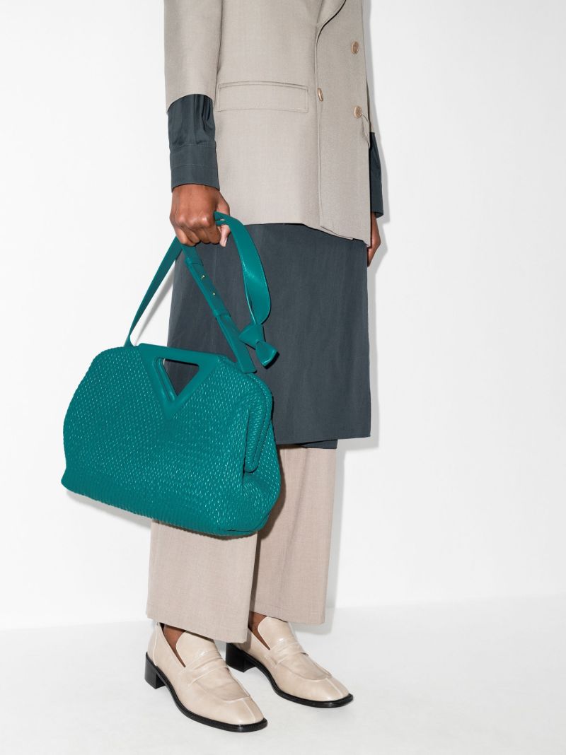 Green Point Medium Leather Top Handle Bag