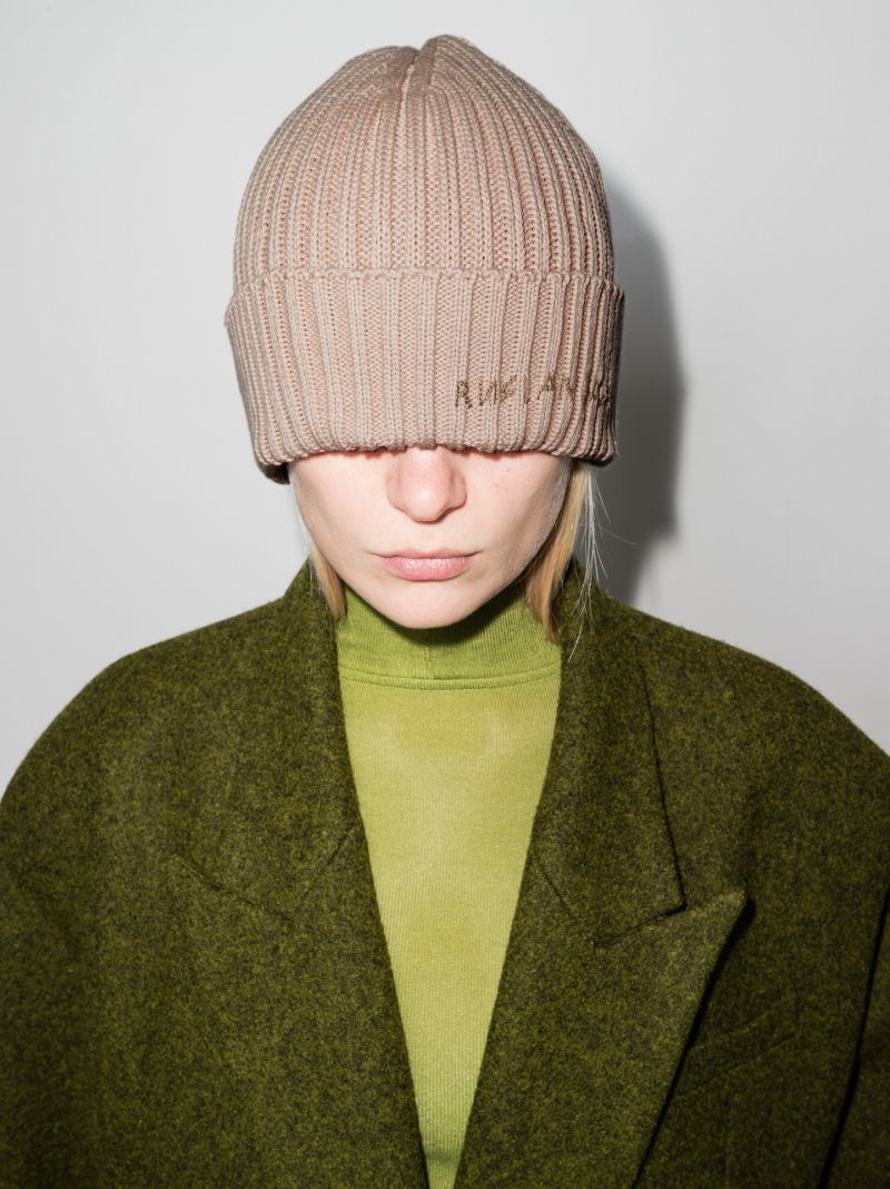 Neutral Ribbed Cotton Beanie Hat
