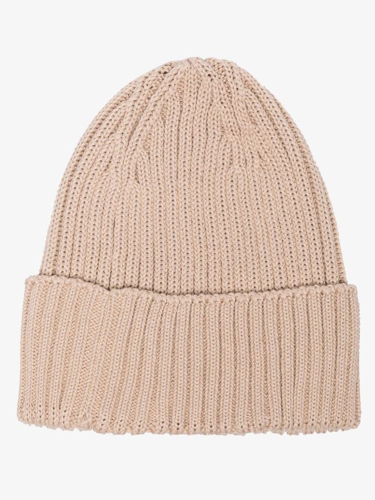 Neutral Ribbed Cotton Beanie Hat