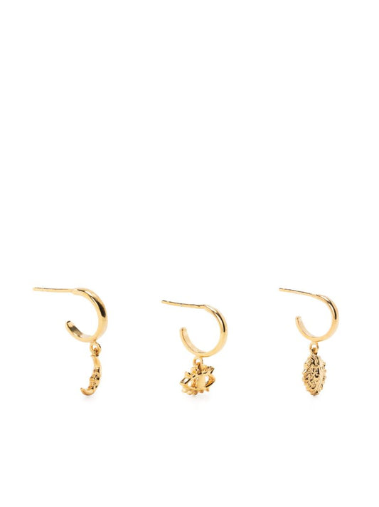 Gold-plated Luna Mini Pearl Hoop Earring Set